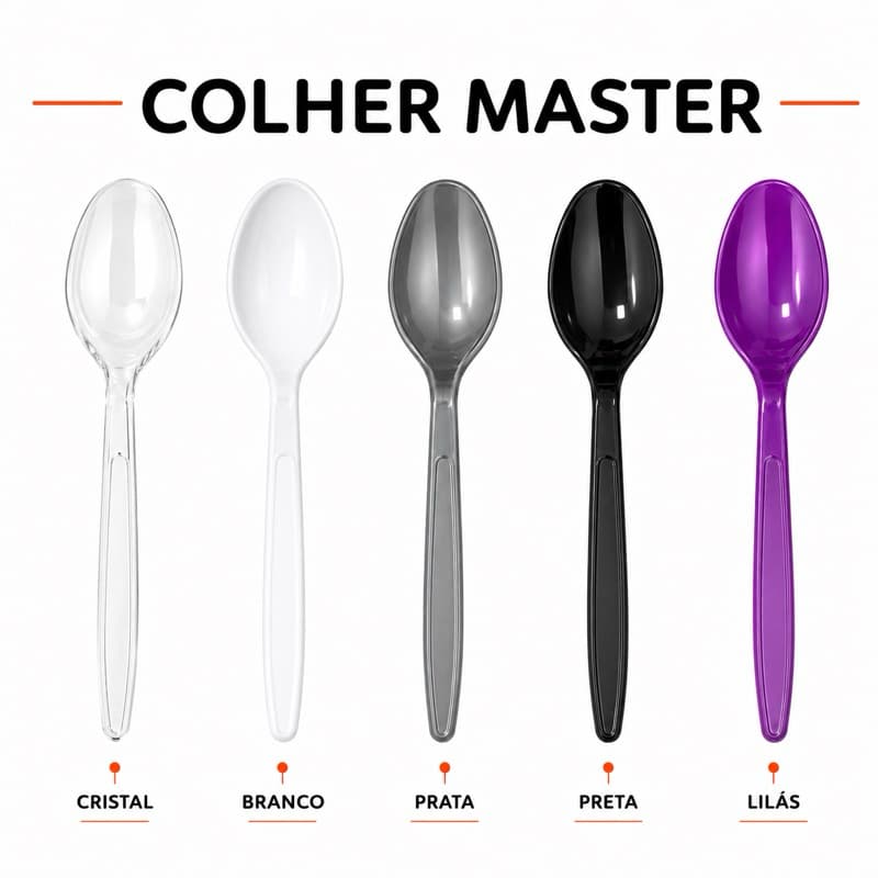 Colher Master Reforçada para Refeição, Caldos e Sopa (50 a 400 uni)