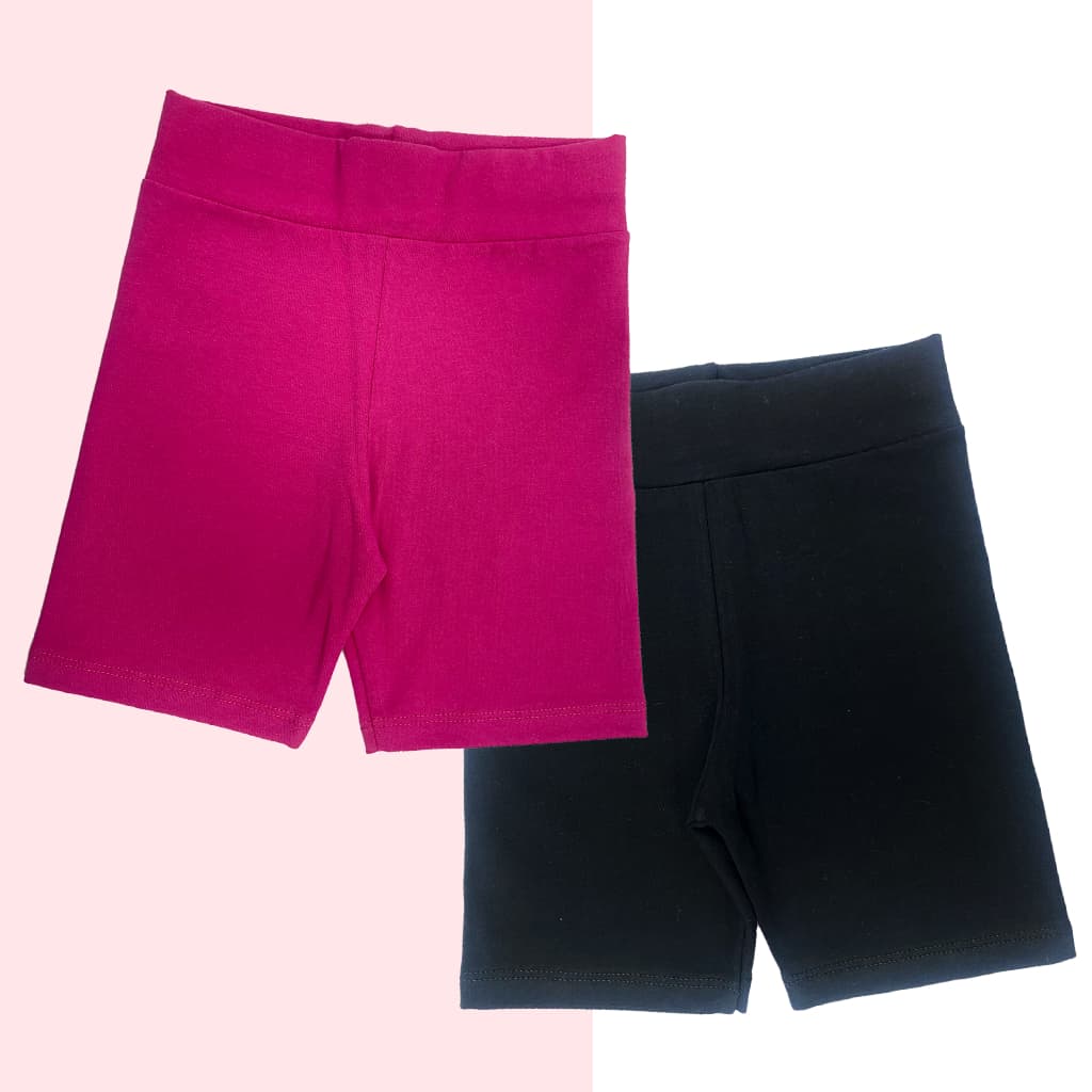 Kit 2 Shorts Legging Cotton Infantil Menina 4 a 14 Anos Básico Liso Confortável Cintura Elástico Moda Infantil