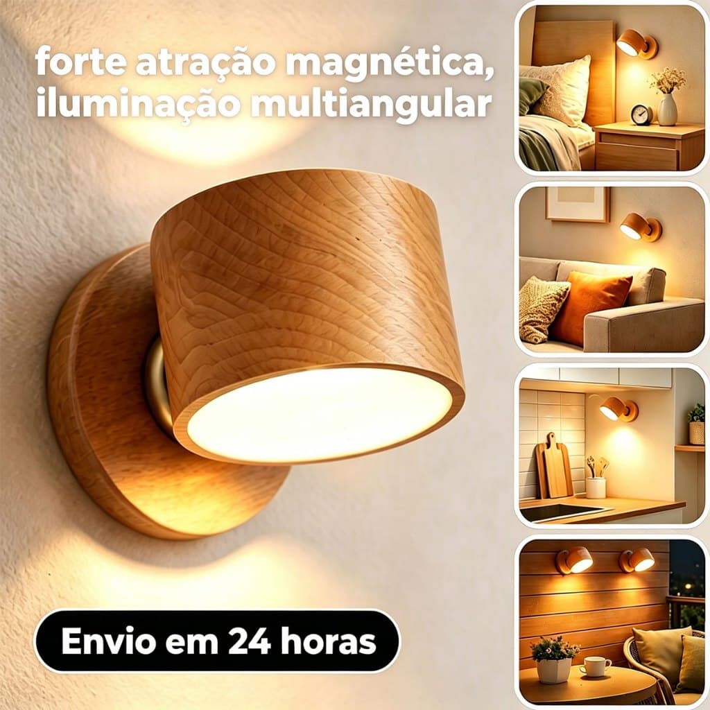 Lâmpada led recarregável USB Lâmpada de parede dupla face sem fio 4000K + dimmer