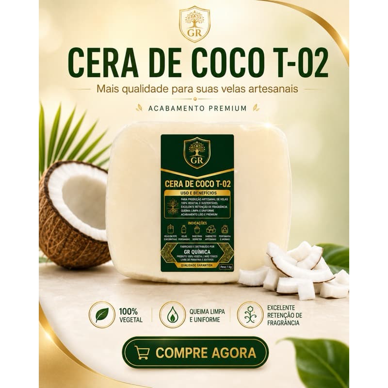 Cera De Coco Vegetal Para Velas Aromáticas Veganas - 1 Kg