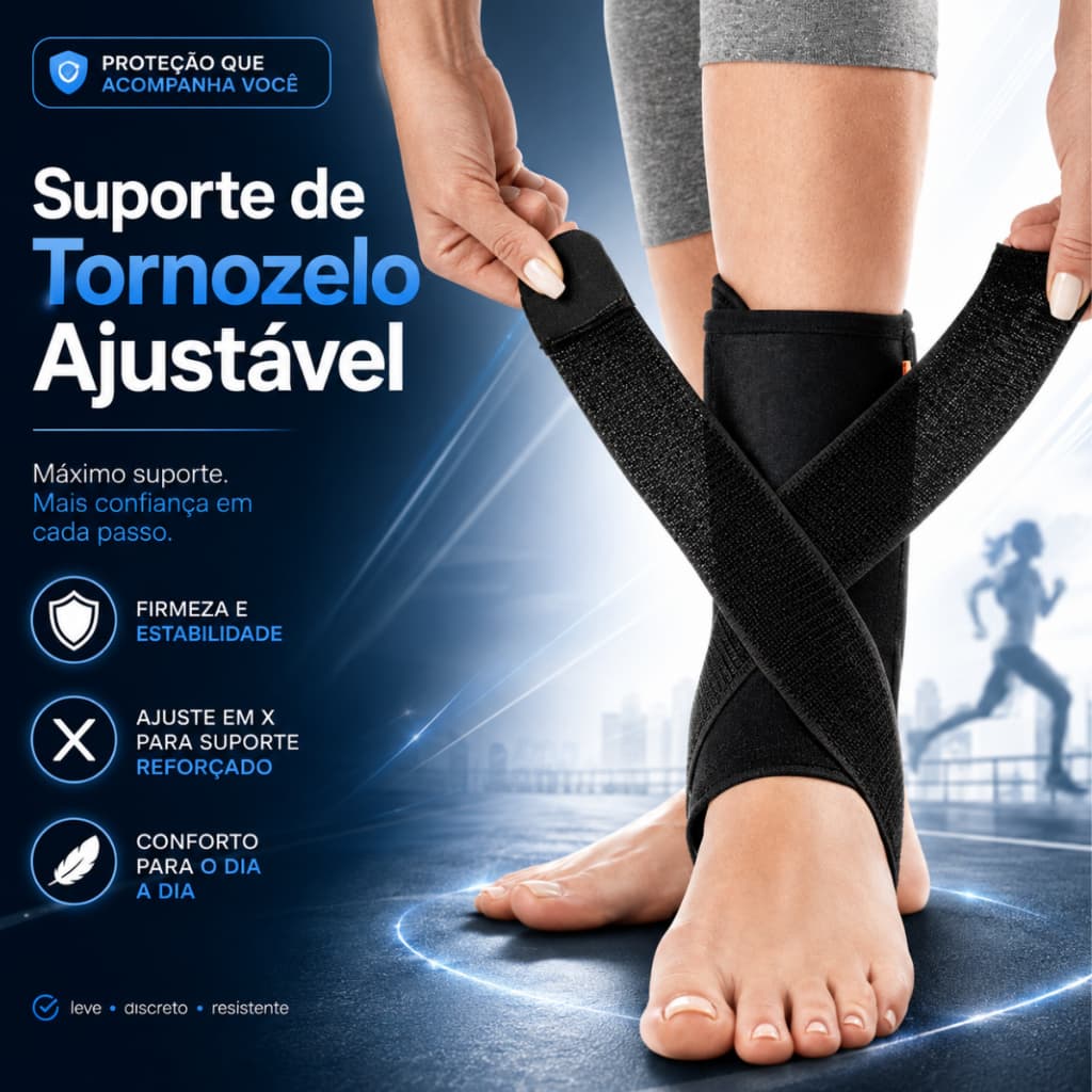 Tornozeleira Ortopédica Estabilizadora Unissex Compressão Ajustável Fitness Esportiva Tendão Aquiles