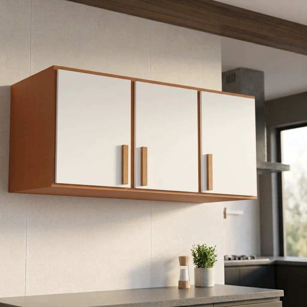 Armário de Parede Medusa 120cm 3 Portas Cozinha Lavanderia Multiuso
