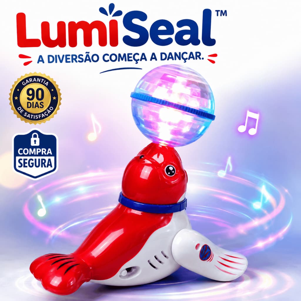 Leão Marinho LumiSeal™ Dançarino 360° com Luz, Música e Movimento | Brinquedo Infantil Interativo Educativo