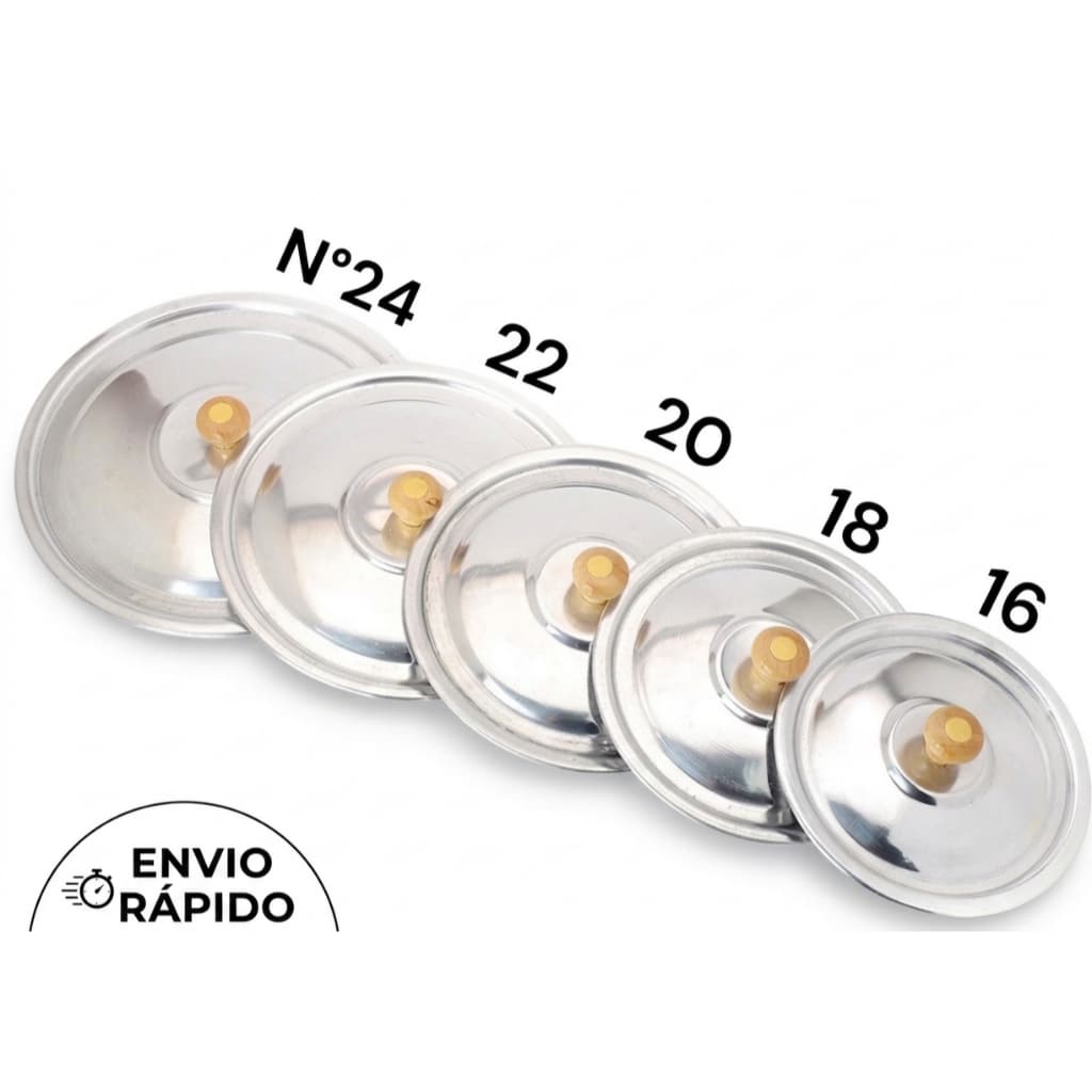 🥇 Kit com 5 TAMPAS em Alumínio Universal padrão N° 16/18/20/22/24 Oferta