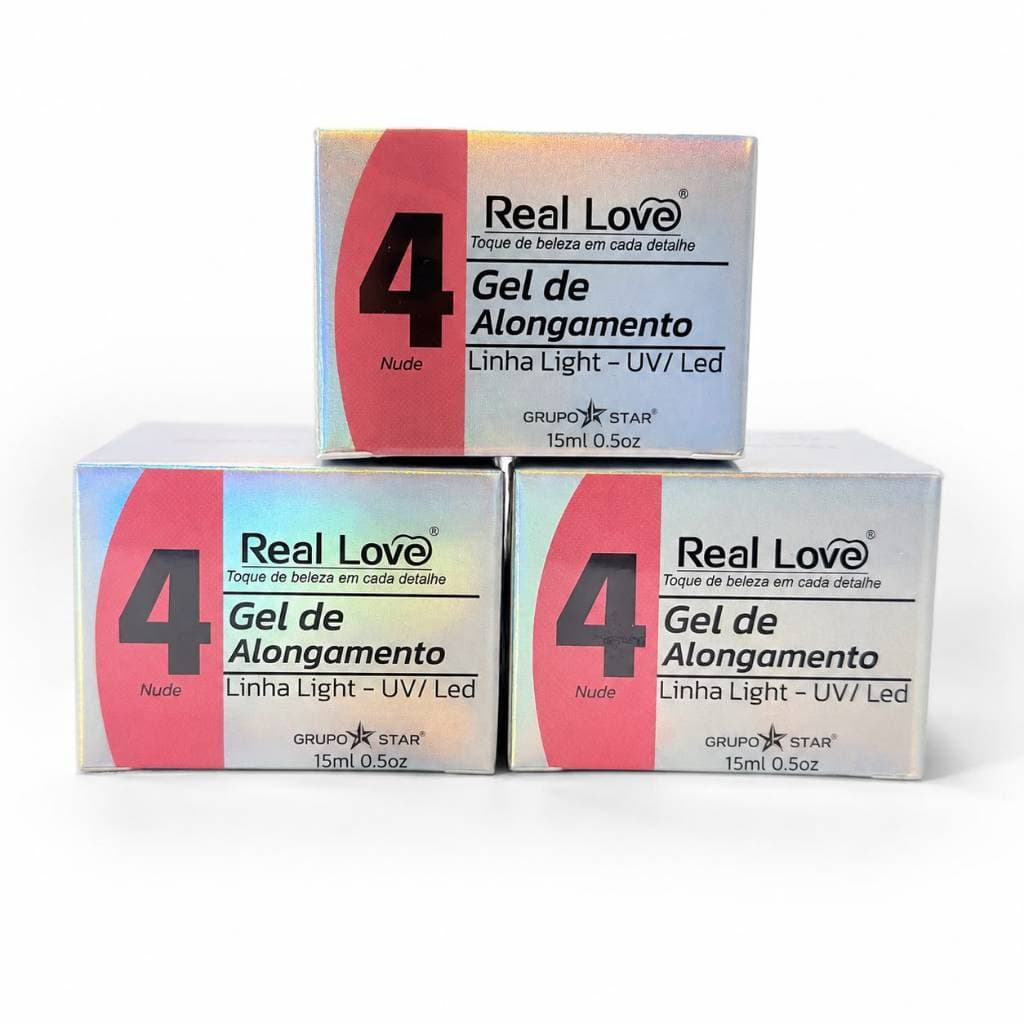 Kit 3 Gel Construtor de Unha Real Love 15 ML - 4 Nude