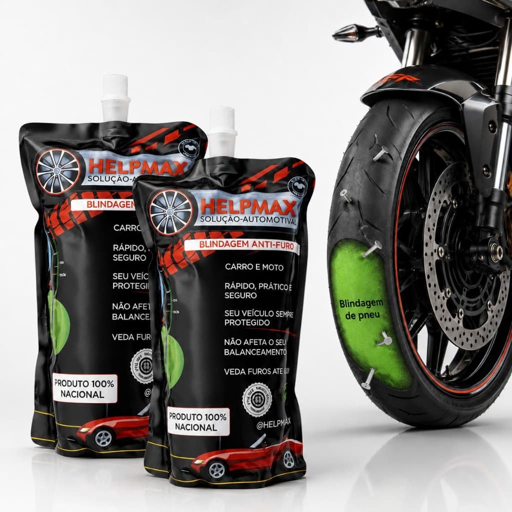 Kit 2 Selante de Pneu Blidagem Anti-Furo Carro e Moto  - Não Afeta Balanceamento