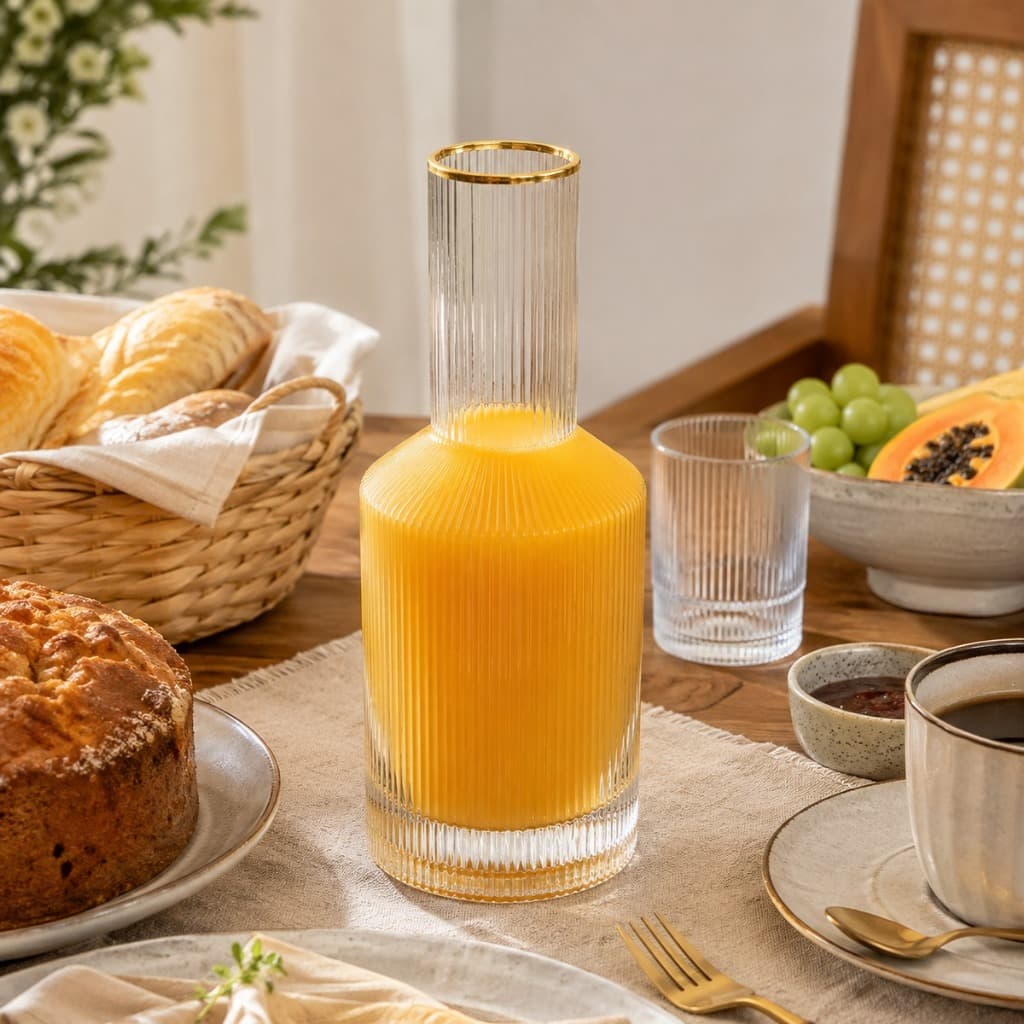Garrafa De Cristal Com Fio De Ouro Lines 800ml Wolff