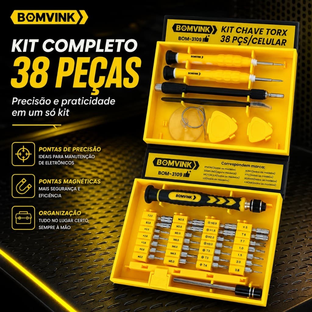Kit De Ferramentas Chave Torx 36 Peças Para Reparo Celular