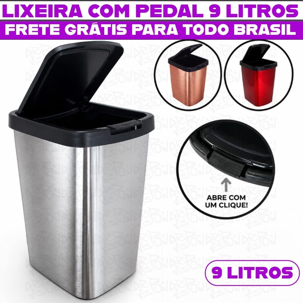 Lixeira Pequena Escritório Cozinha Banheiro 9l Plástico Arqplast Lixeira Escritório Organização Lixo