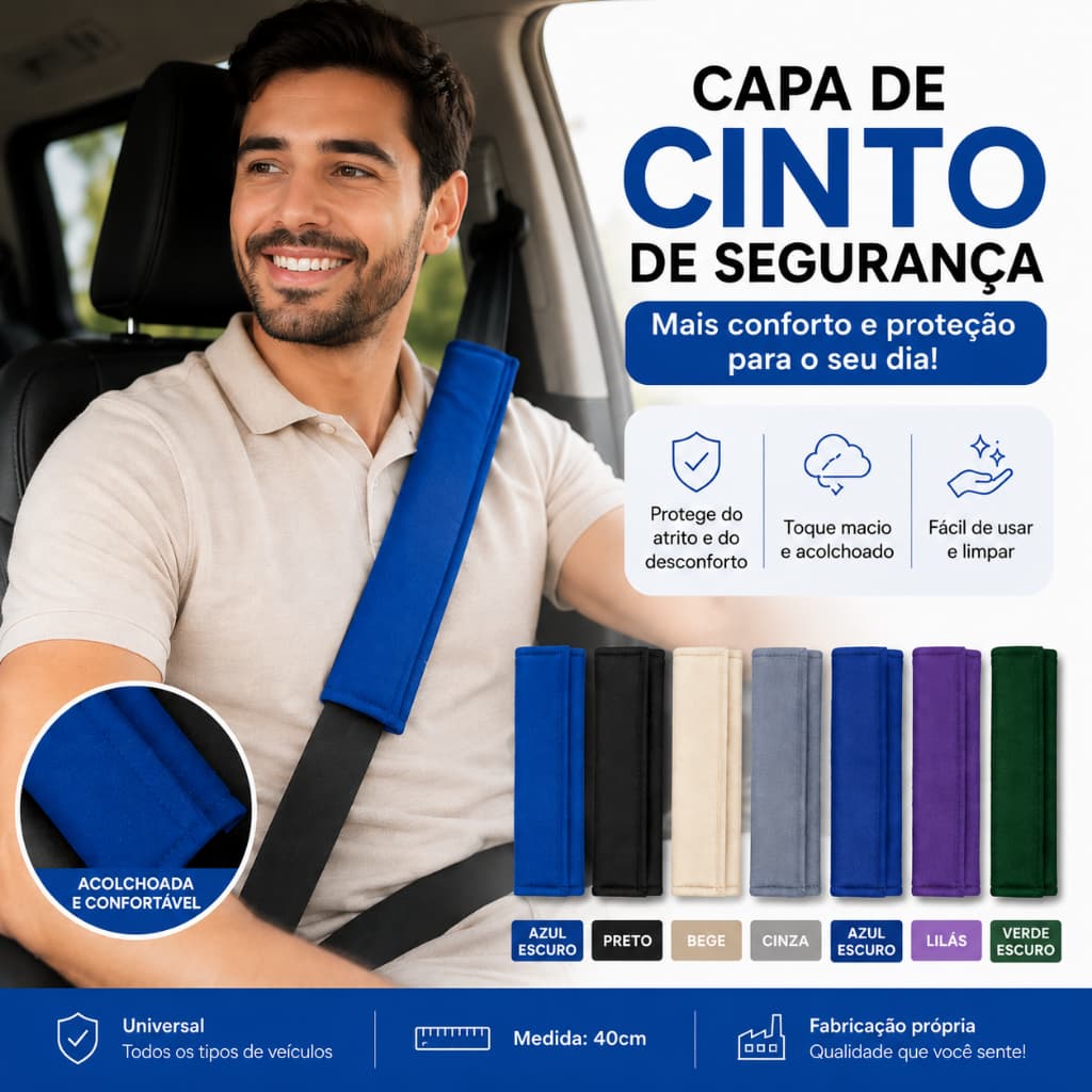 Capa de Cinto de Segurança Happy Line
