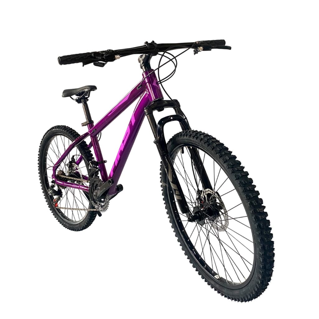 Bicicleta Infantil Aro 24 First Smitt Câmbio Shimano 21v Freio a Disco T13.5 Cor Violeta Branco Brilho