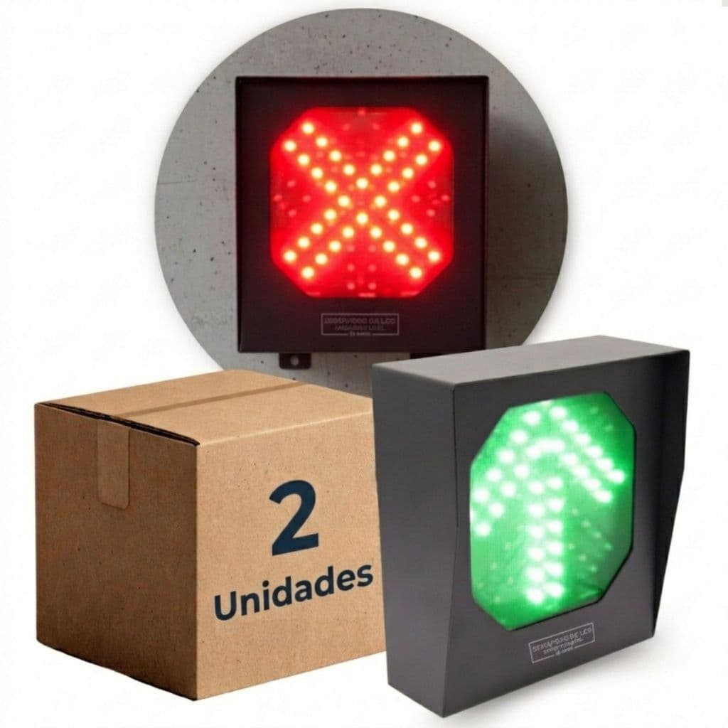 2 Semáforo Led Direcionavel Painel Indicador Verde Vermelho