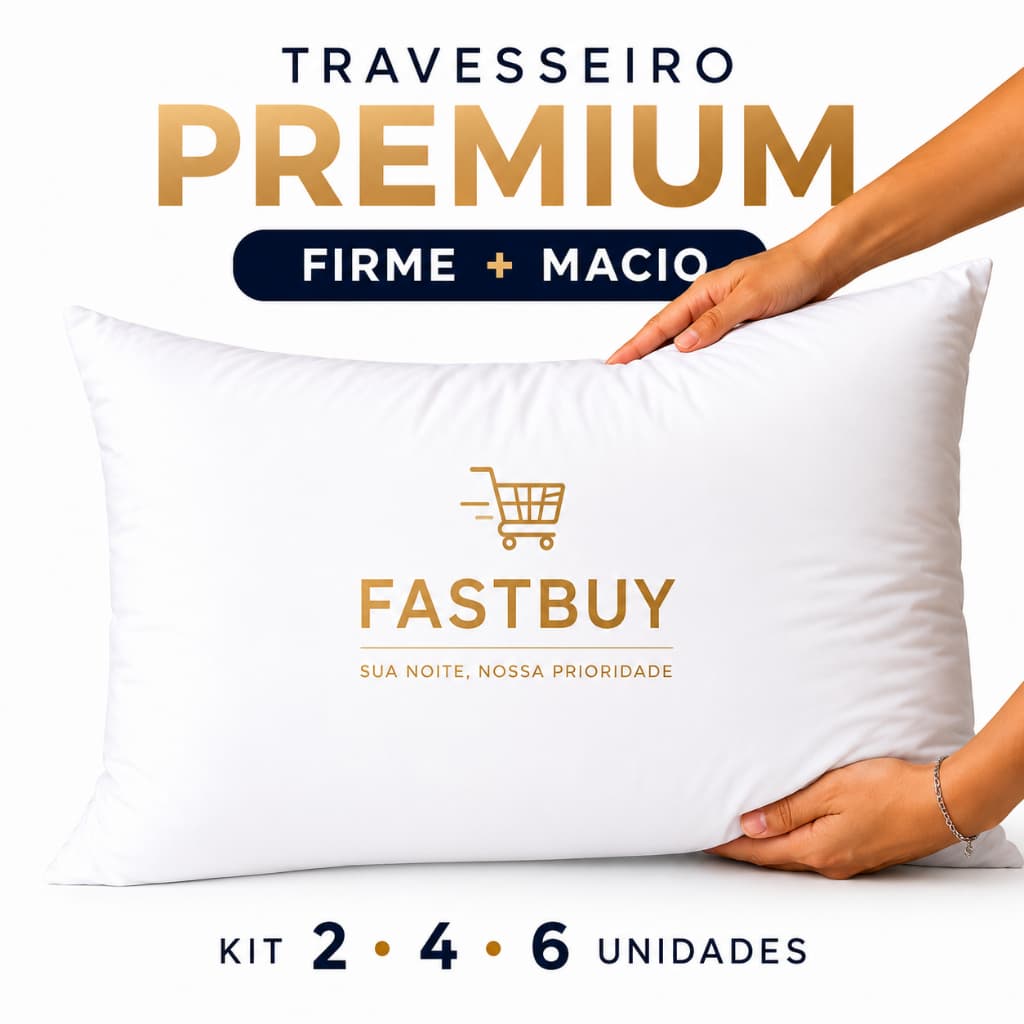 Kit 2 Travesseiros Premium 70x50 Firme Antialérgico Antiácaro Microfibra Para Dormir