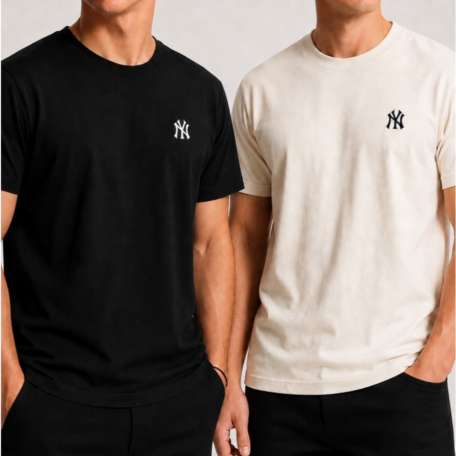 Kit 2 Camisetas Masculinas 100% algodão Larga Streewear Estampa NY New York P ao G3