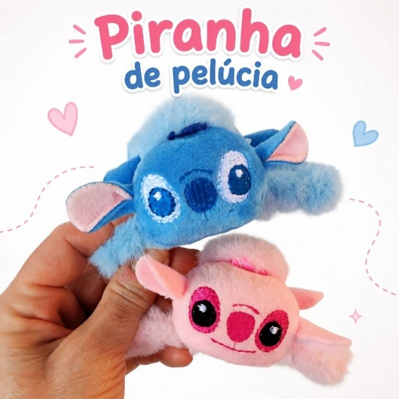 Piranha de Pelúcia fofa  Infantil para Cabelo Menina Presilha Acessório