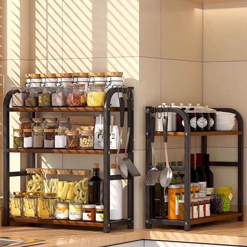 Tempero de Cozinha Multifuncional 3 Camadas Condimento Utensílios de Cozinha Rack de Armazenamento Rack