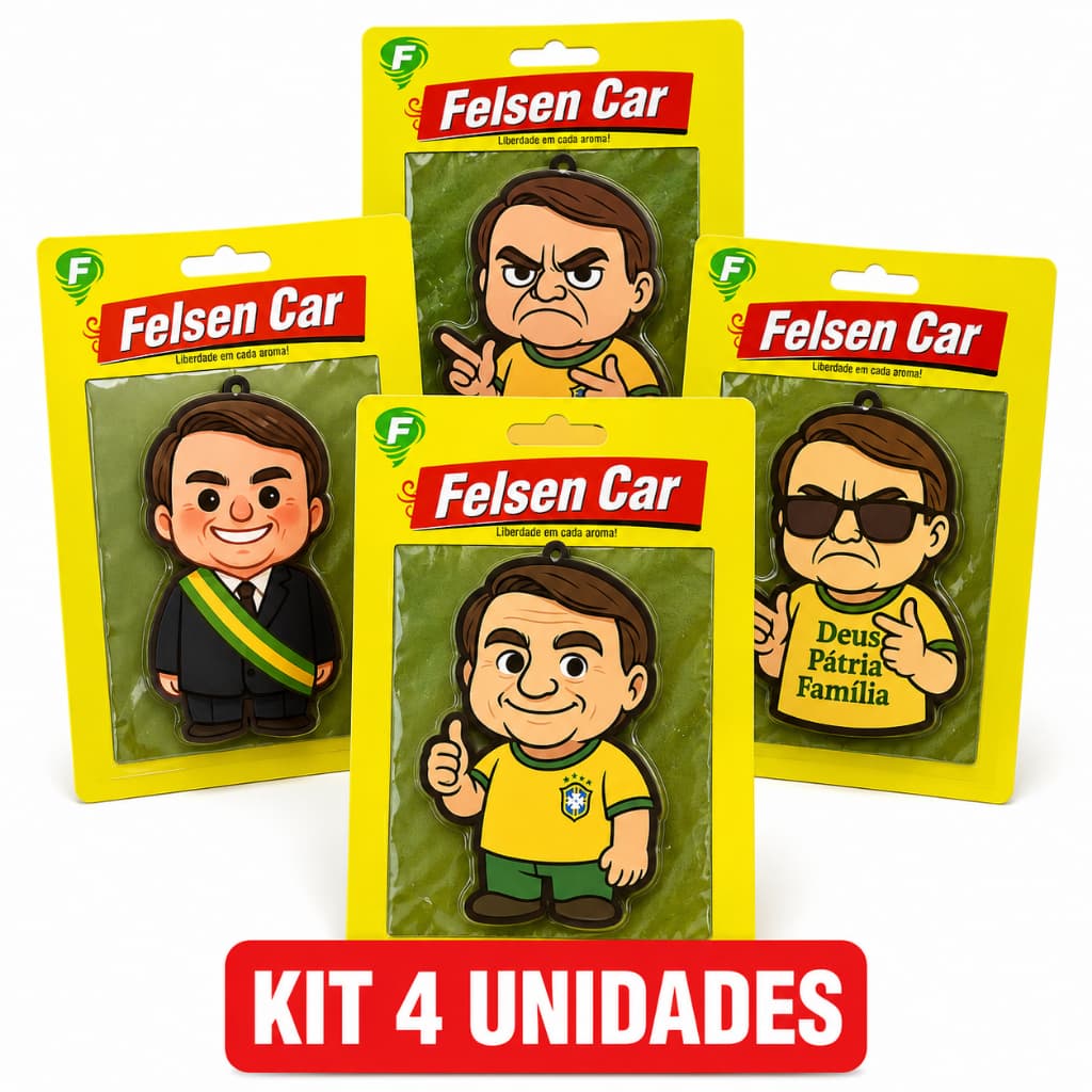 4 UNIDADES Cheirinho de Carro BOLSONARO Aromatizante Automotivo Odorizador ( tipo little trees ) Flavio Direita Brasil