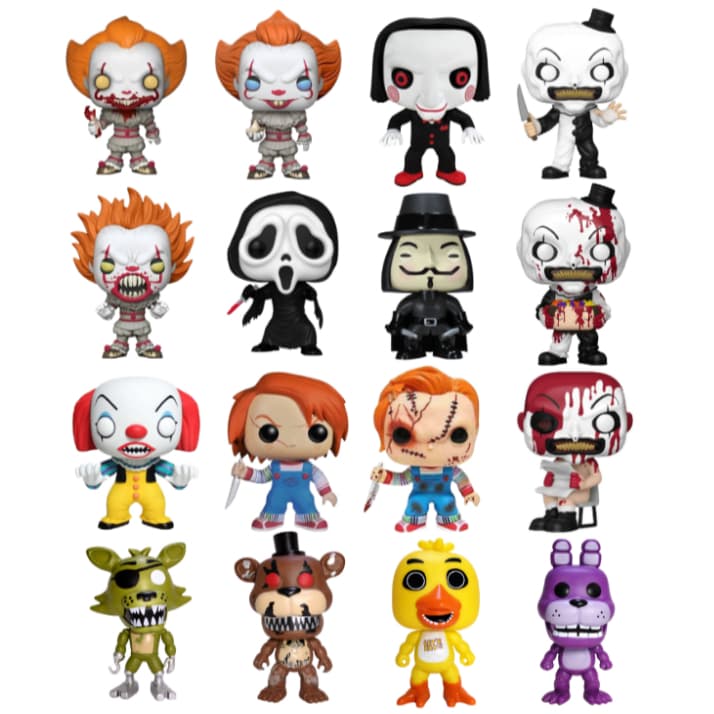 Boneco Colecionável Filmes e Séries de Terror COM CAIXA Personalizada