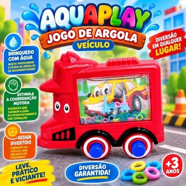 Aquaplay Jogo de Argolas Infantil Formato Veículo Brinquedo com Água +3 Anos