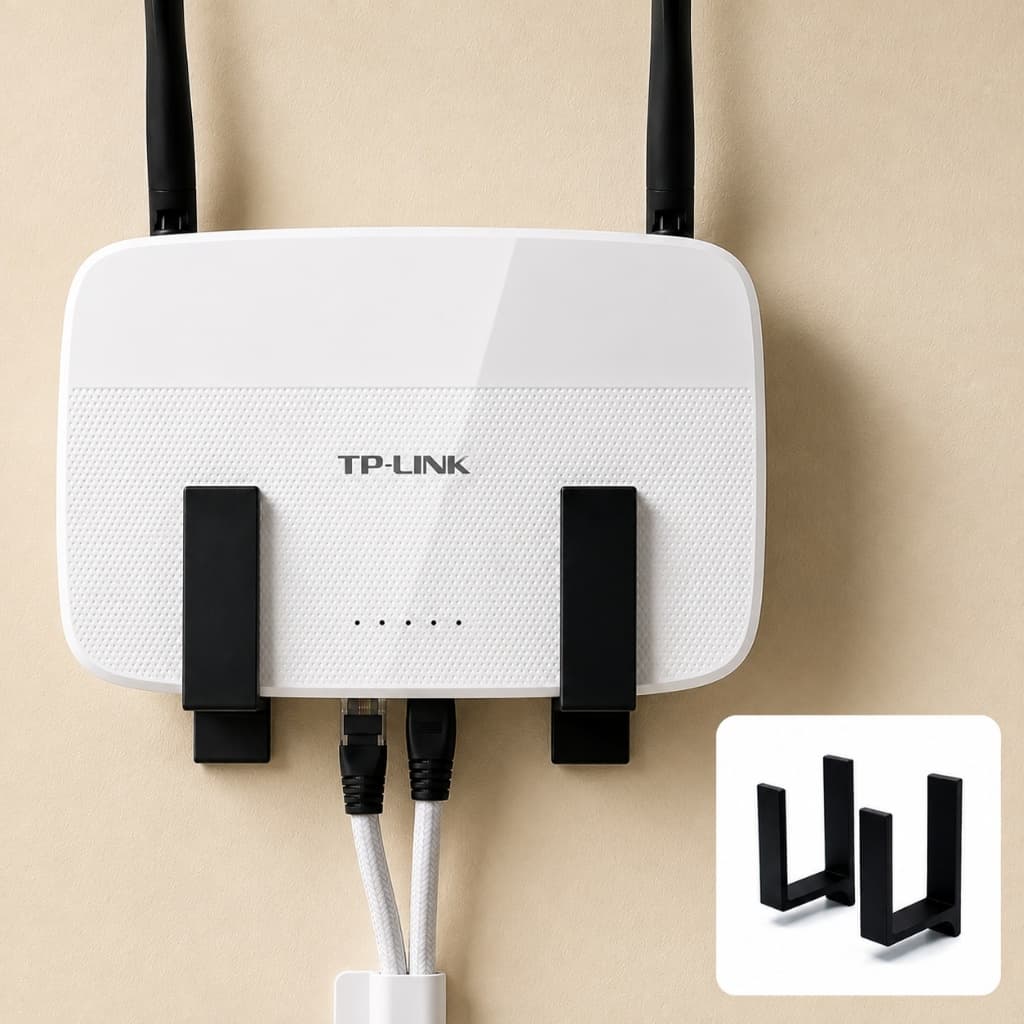Suporte Roteador Parede Sem Furo Fita 3M Organizador WiFi Universal Internet