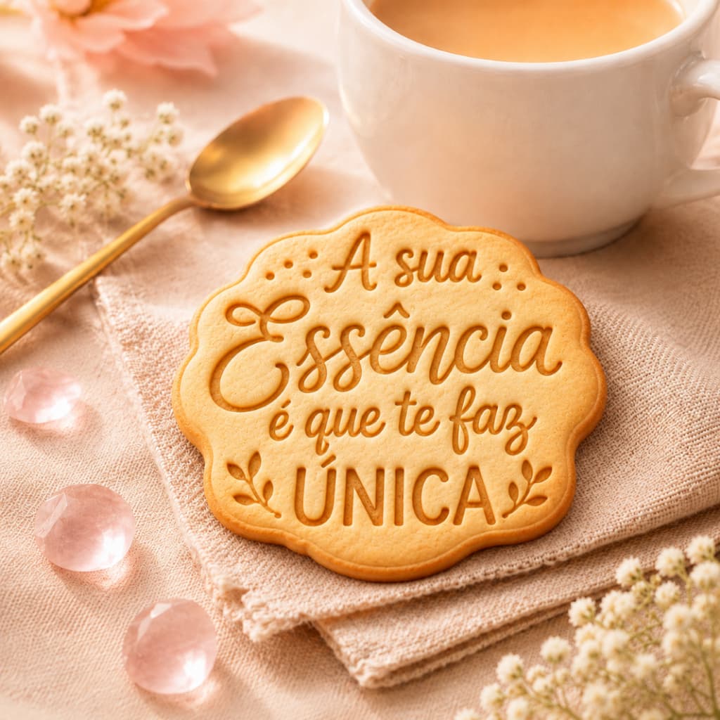 Cortador e Carimbo para Biscoito com Frase Personalizada Marcador - Massa Pasta Americana e Fondant