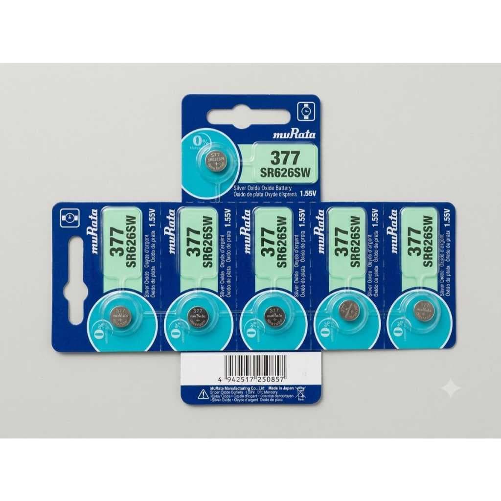 Bateria Relógio 377 SR626SW 1.55V Óxido de Prata - Cartela c/ 5 Unidades