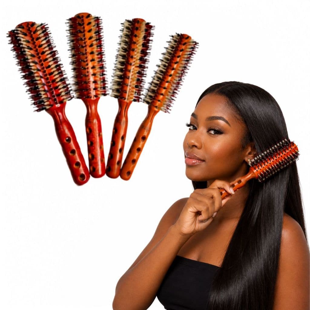 Kit 4 Escovas Modeladora Profissional Cerdas African Beauty