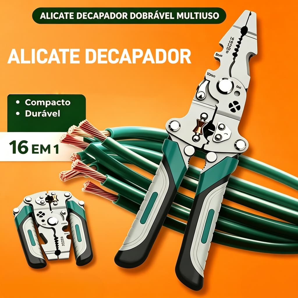 Alicate Automático Decapador Crimpador Eletricista Descacador Fios Decapador Fio Automático 18 Em 1