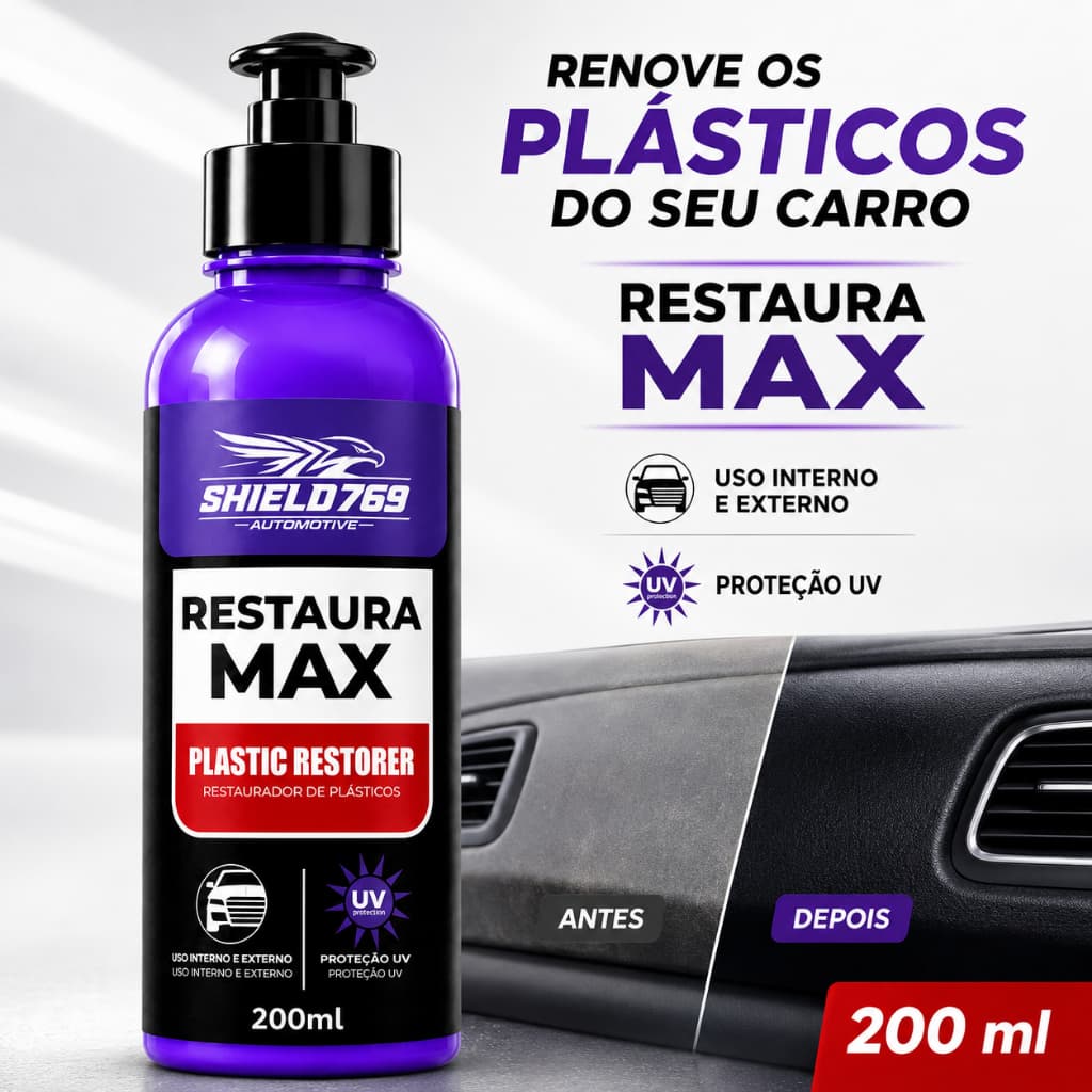 Revitalizador de Plástico e Borracha Automotivo - Restauração Painel - Brilho Intenso e Proteção Duradoura