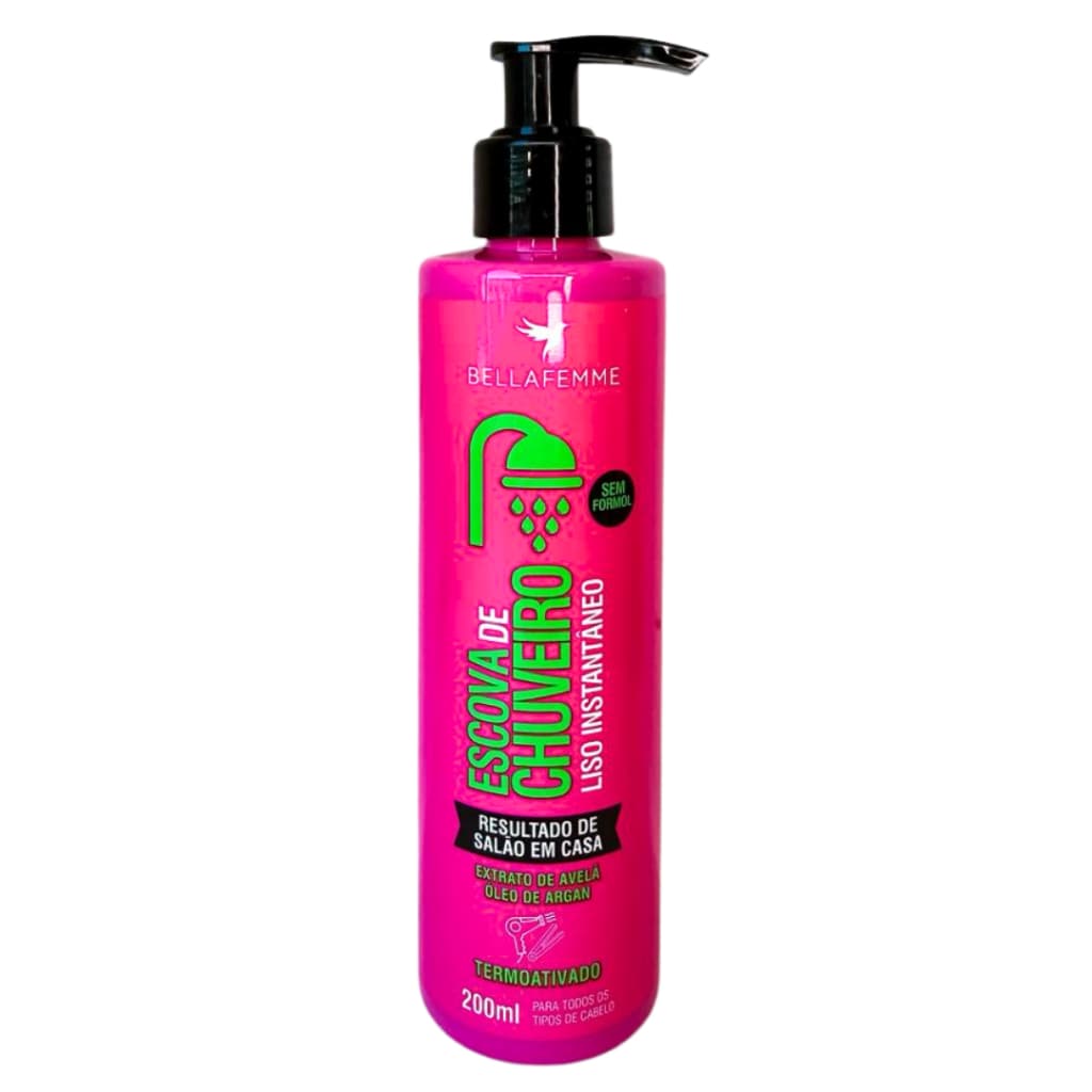 Escova de Chuveiro Bella Femme 200ml Termo Ativada Original (Embalagem Nova do Progressiva de Chuveiro)