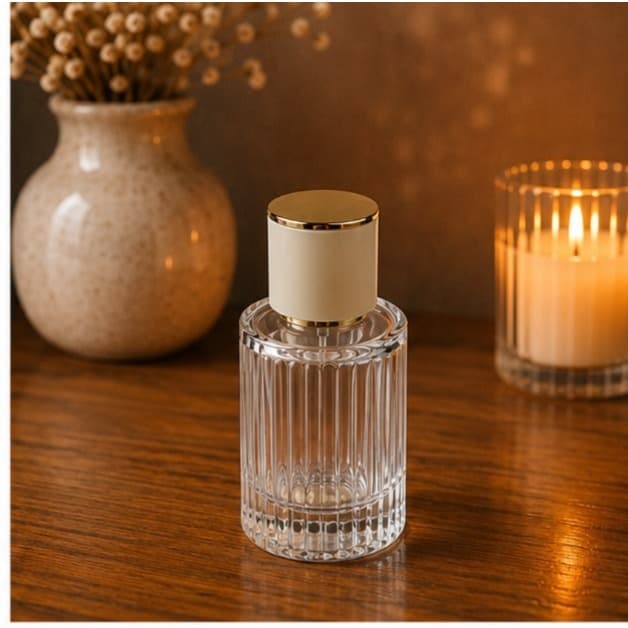 Embalagem de Vidro 50ml Bege R.2851 TMP com Válvula Borrifadora