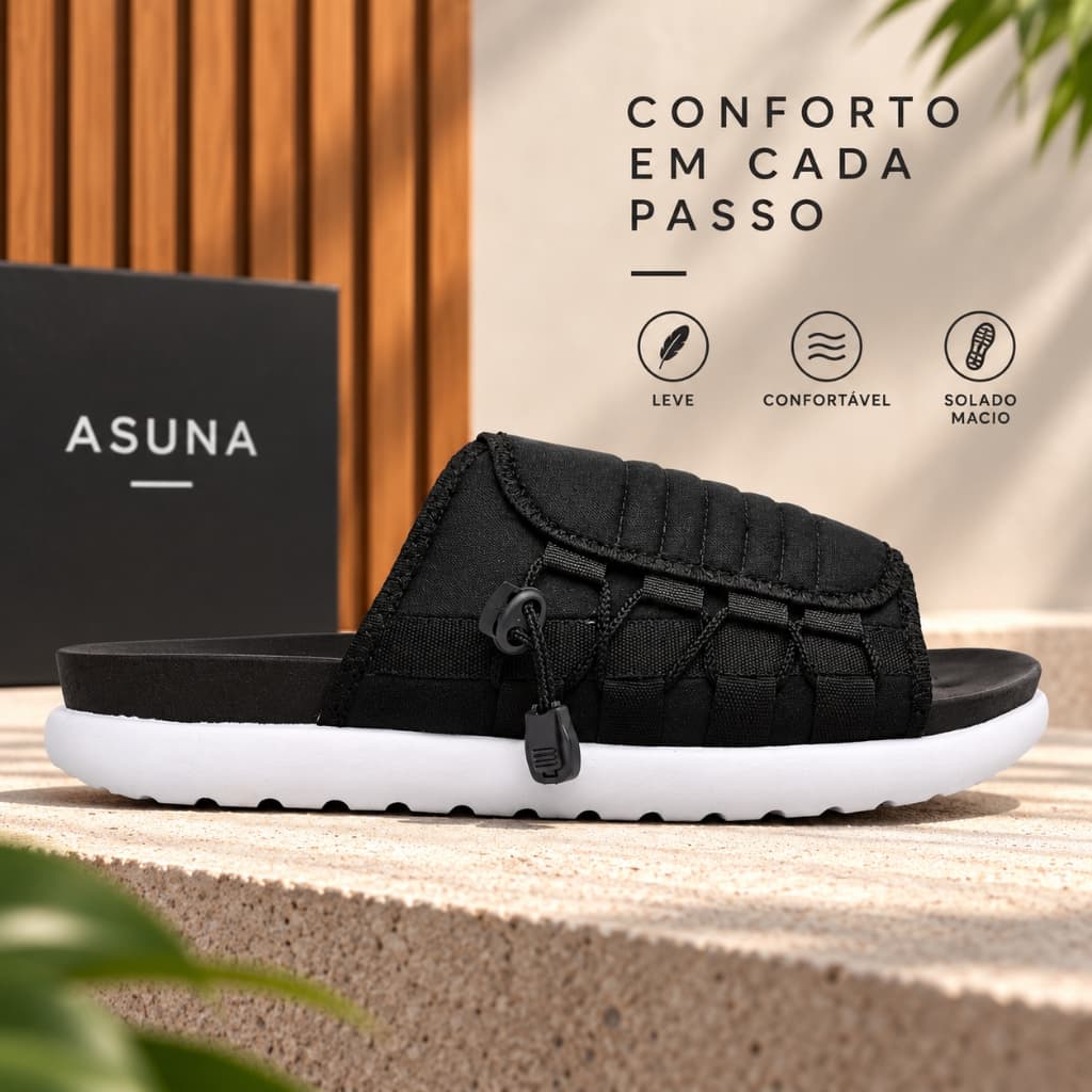 Asuna Chinelo Masculino Slide Sandália Confortável Leve Macio Para Dia a Dia