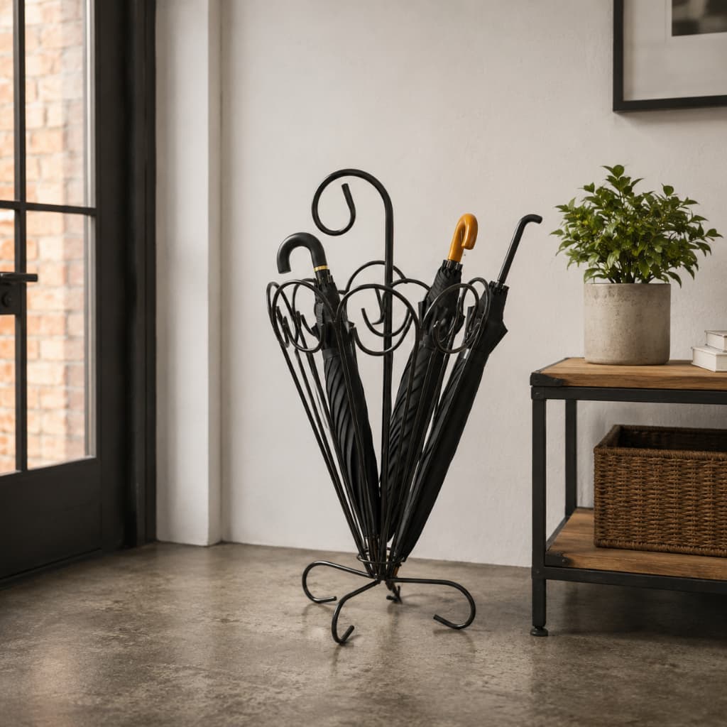 Porta Guarda Chuva Suporte Decorativo em Ferro Forjado Decoração Artesanal Rústico Industrial
