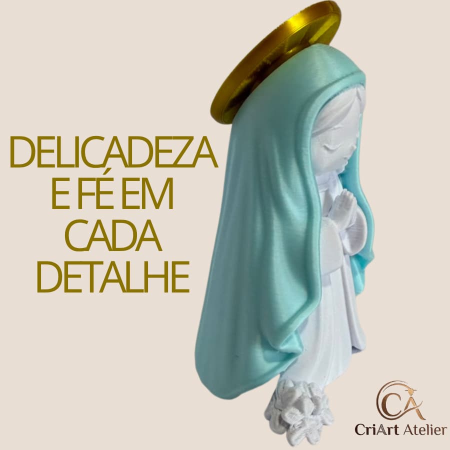Imagem Nossa Senhora Aparecida Criança Decoração Religiosa Premium Para Altar Oratório Quarto Sala Presente