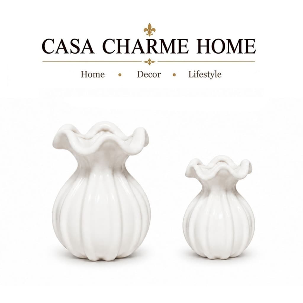 Vasos Cachepot Kit com 2 Trouxinha Murano em Cerâmica Esmaltada para Decoração vasinho