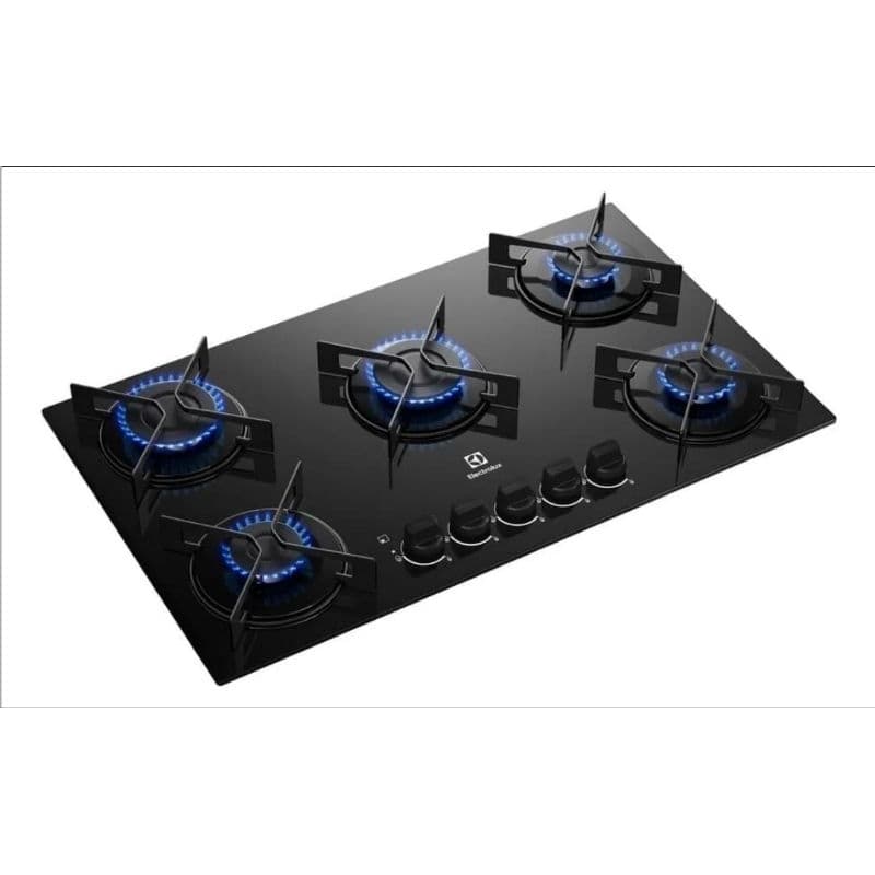 Cooktop 5 Bocas a Gás Electrolux Mesa de Vidro Efficient Grade de Aço Fosco (KE5GR) Bivolt