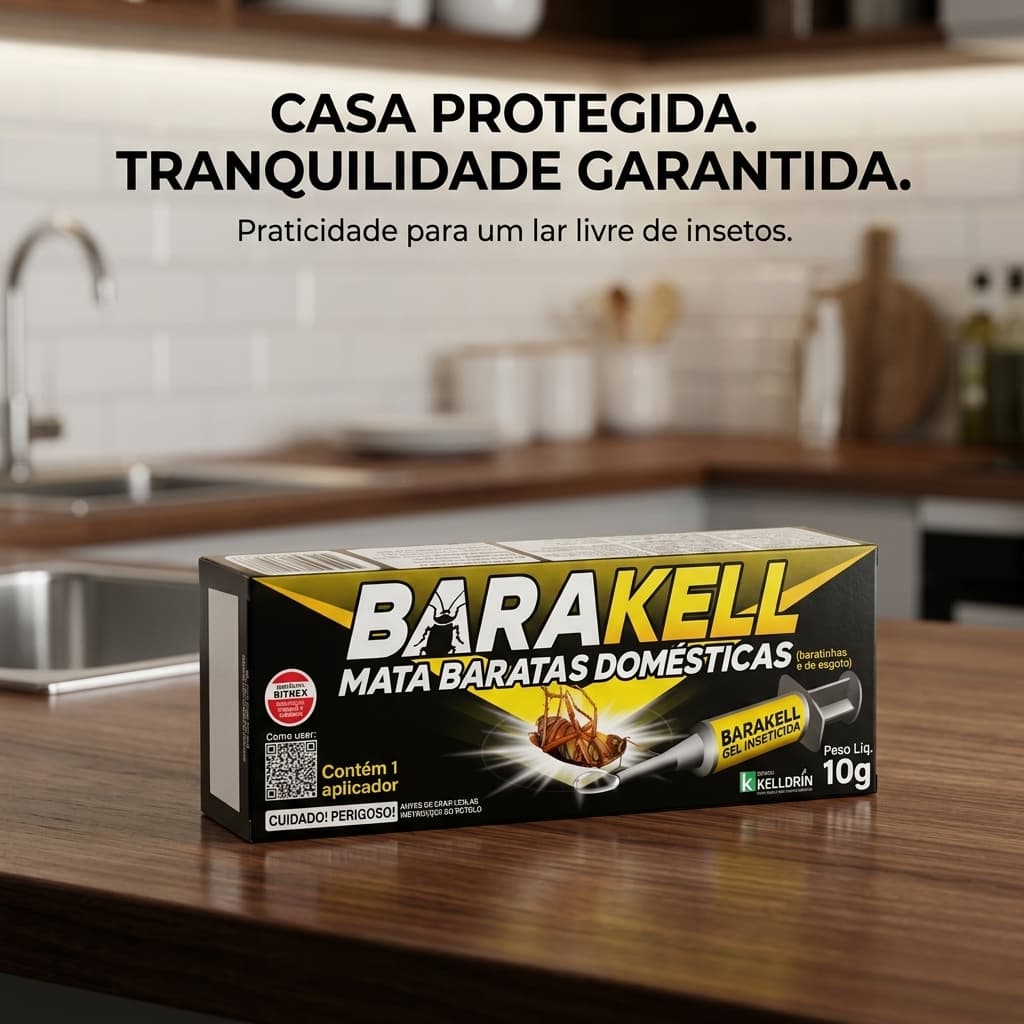 Mata Baratas BARAKELL 10g Gel Inseticida de Barata em Seringa para casa e apartamentos