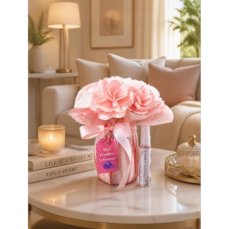 VASO DE FLORES PERFUMADA FEITA DE TNT