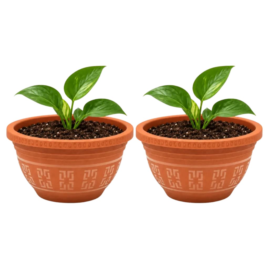 Kit 2 Vaso Redondo 3 Litros Terracota para Plantas Flores Jardim e Decoração