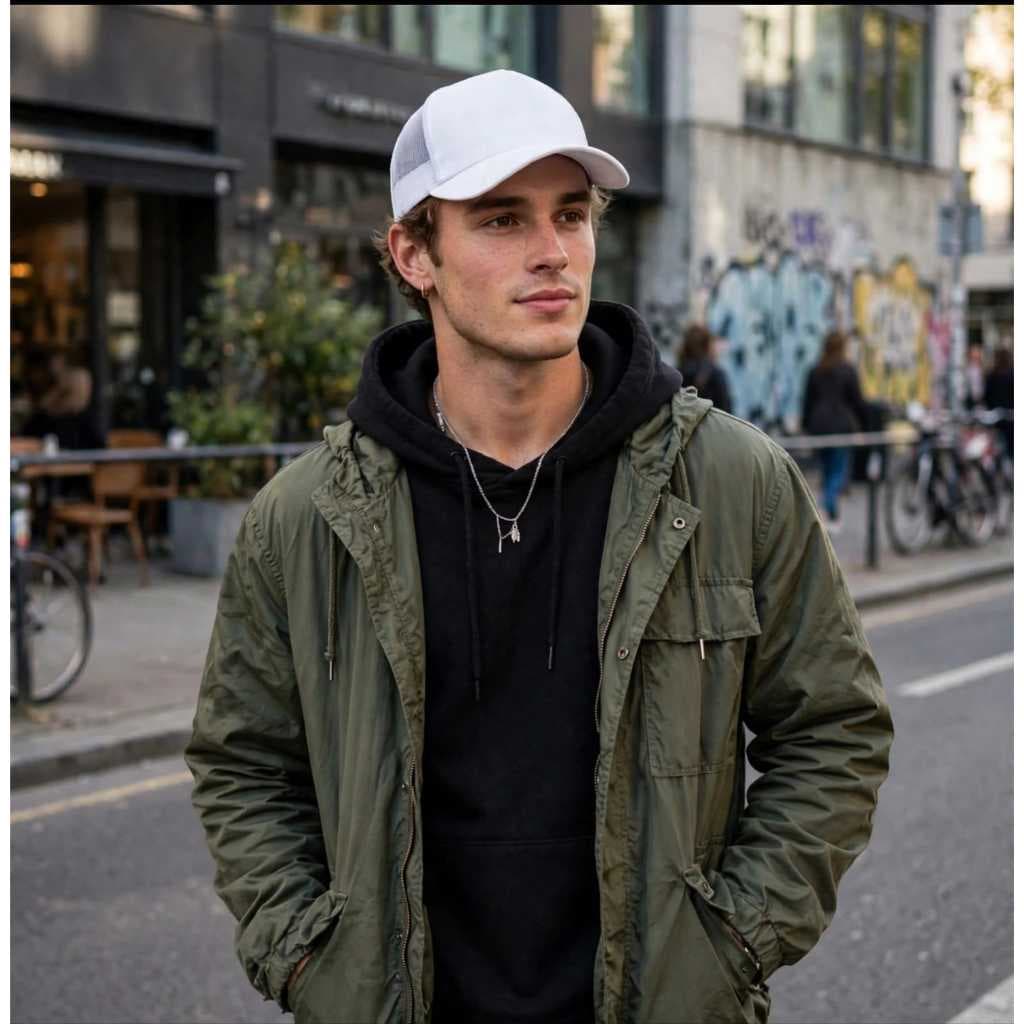 Boné Trucker Preto Unissex Aba Curva Masculino  Femenino  Casual