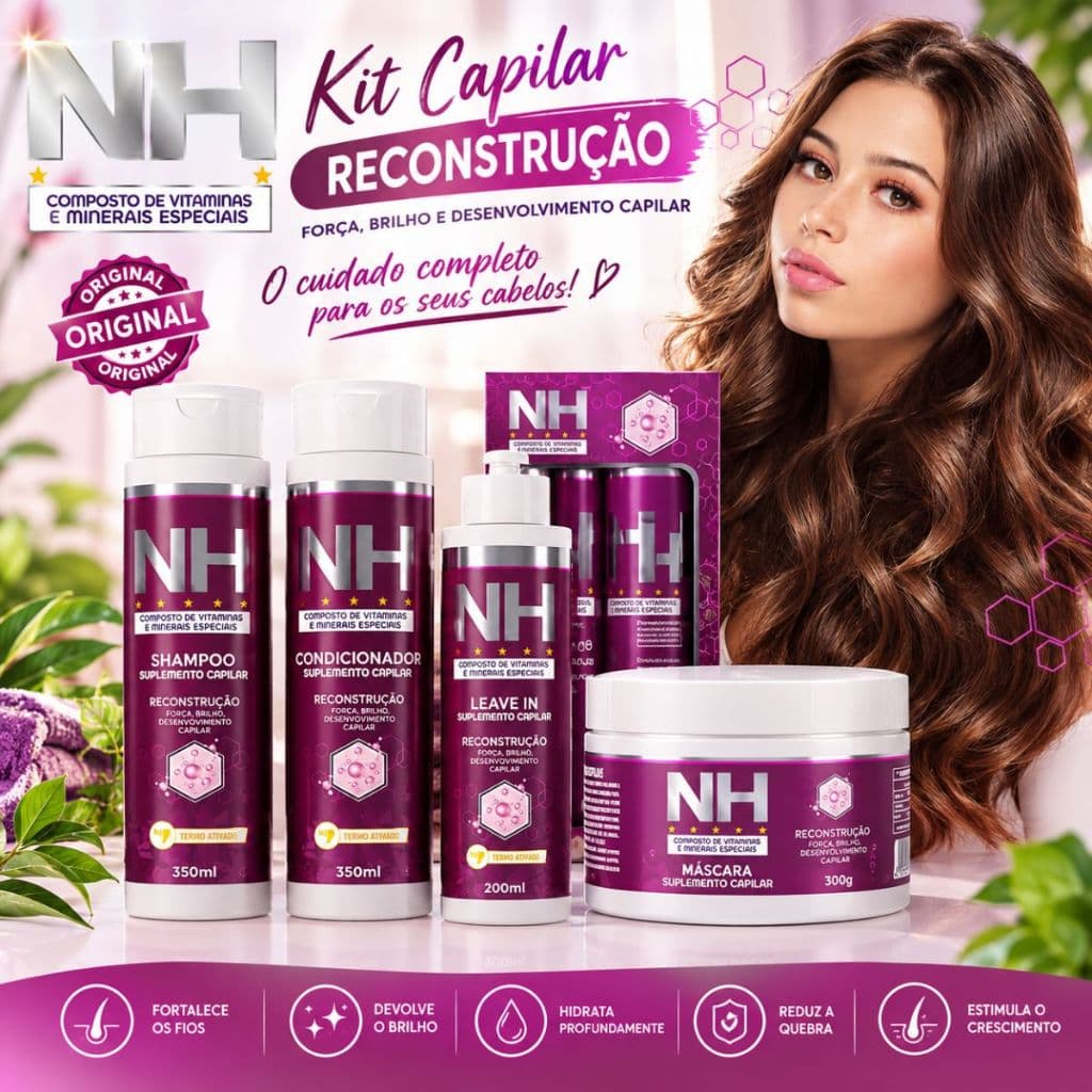 Kit Capilar Reconstrução New Hair NH Belkit Completo com 4 itens
