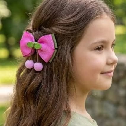 Laço Cerejinha Laços infantis laço de menina laço rosa laço vermelho laço pink
