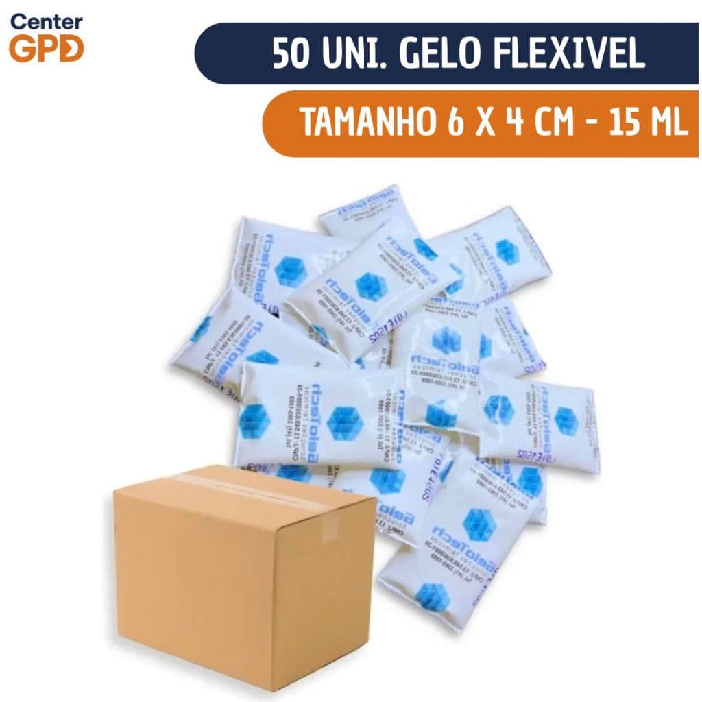 50 un Gelo Reutilizavel 15ml Gelotech Artificial 6x4cm