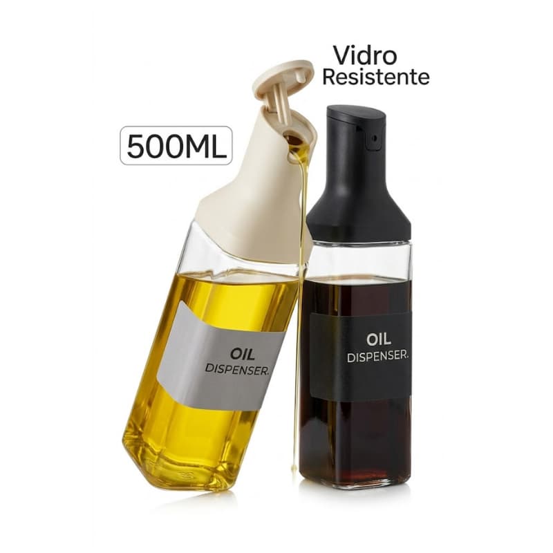 Galheteiro Vidro Quadrado 500ml Sortido Porta Temperos Acessorios Cozinha Praticidade Durabilidade