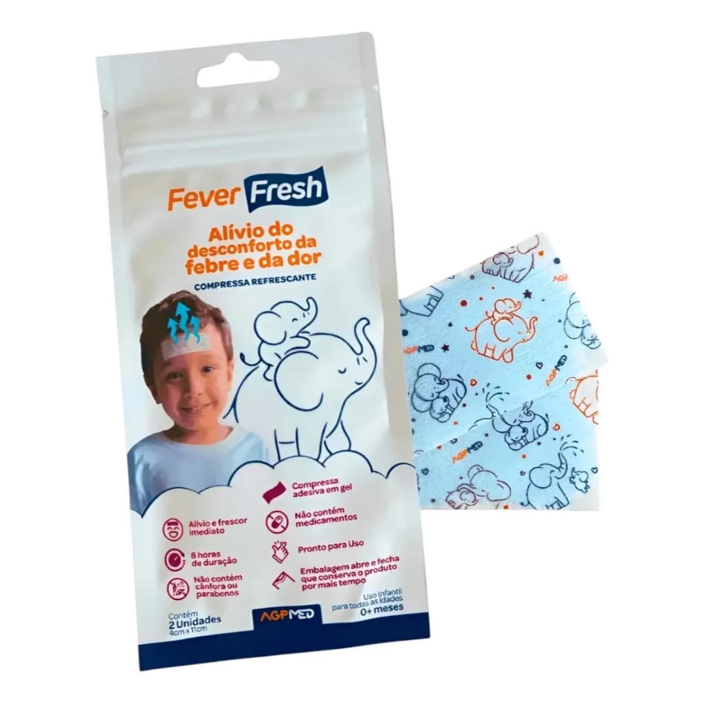 Adesivo Compressa P/ Febre Bebê Xo Infantil Vacina Kit C/ 2