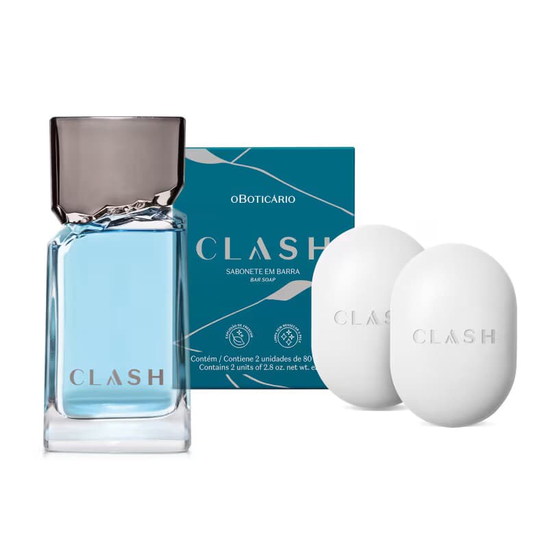 Kit Clash O Boticário Colônia 100ml + 2 Sabonetes Original