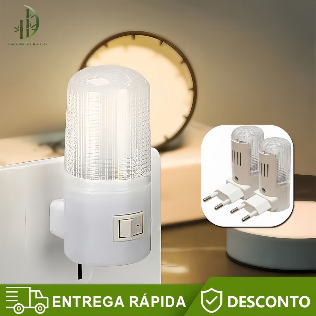 Abajur de Parede Luminária De Tomada Luz Noturna Quarto Sala Criança Bebê Mini Abajur Bivolt