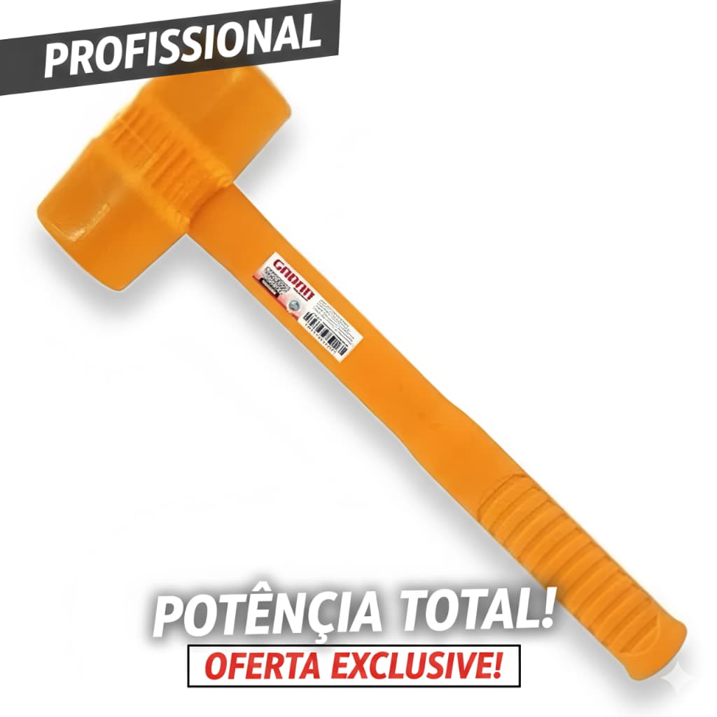 Marreta Martelo De Borracha Silicone P/ Profissional Pedreiro Obra Reparos Pisos 55mm 330G