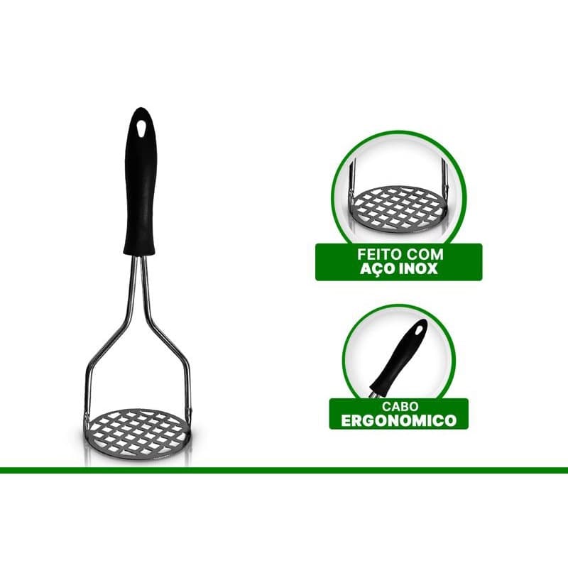 Amassador de Batata Inox Western Home 3321241 Manual Profissional