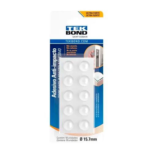 Gota de Silicone Adesiva Anti Impacto 12mm Tekbond 12un Amortecedor Reforçado Porta Gaveta e Móveis